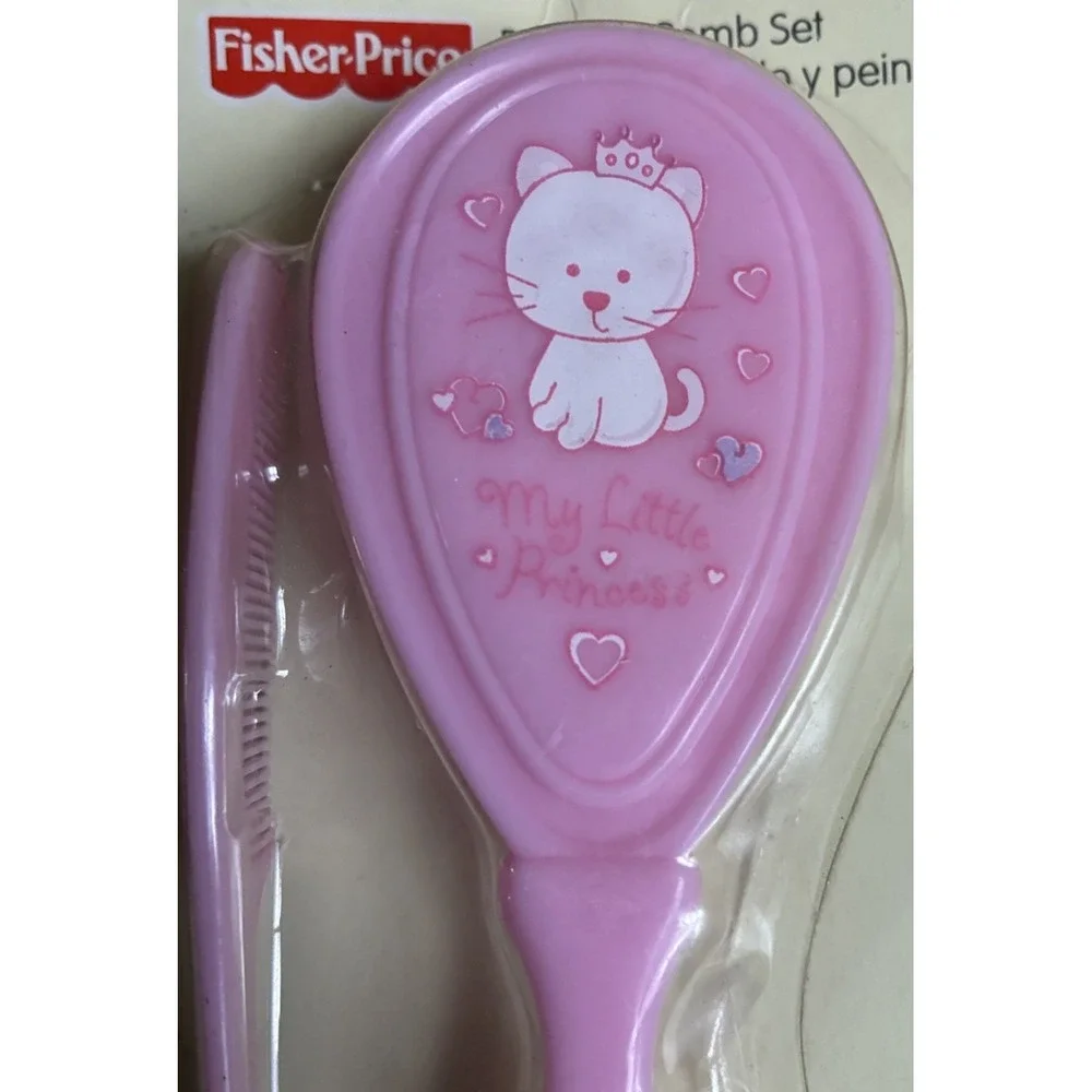 Fisher Price Brush Comb Set‎ Baby Pink My Little Princess Cat 2006 Vintage NEW